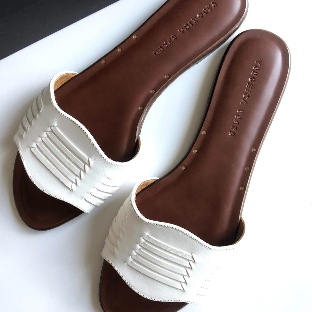 🆕 VERONICA BEARD Leather Woven Slide Sandal - 40